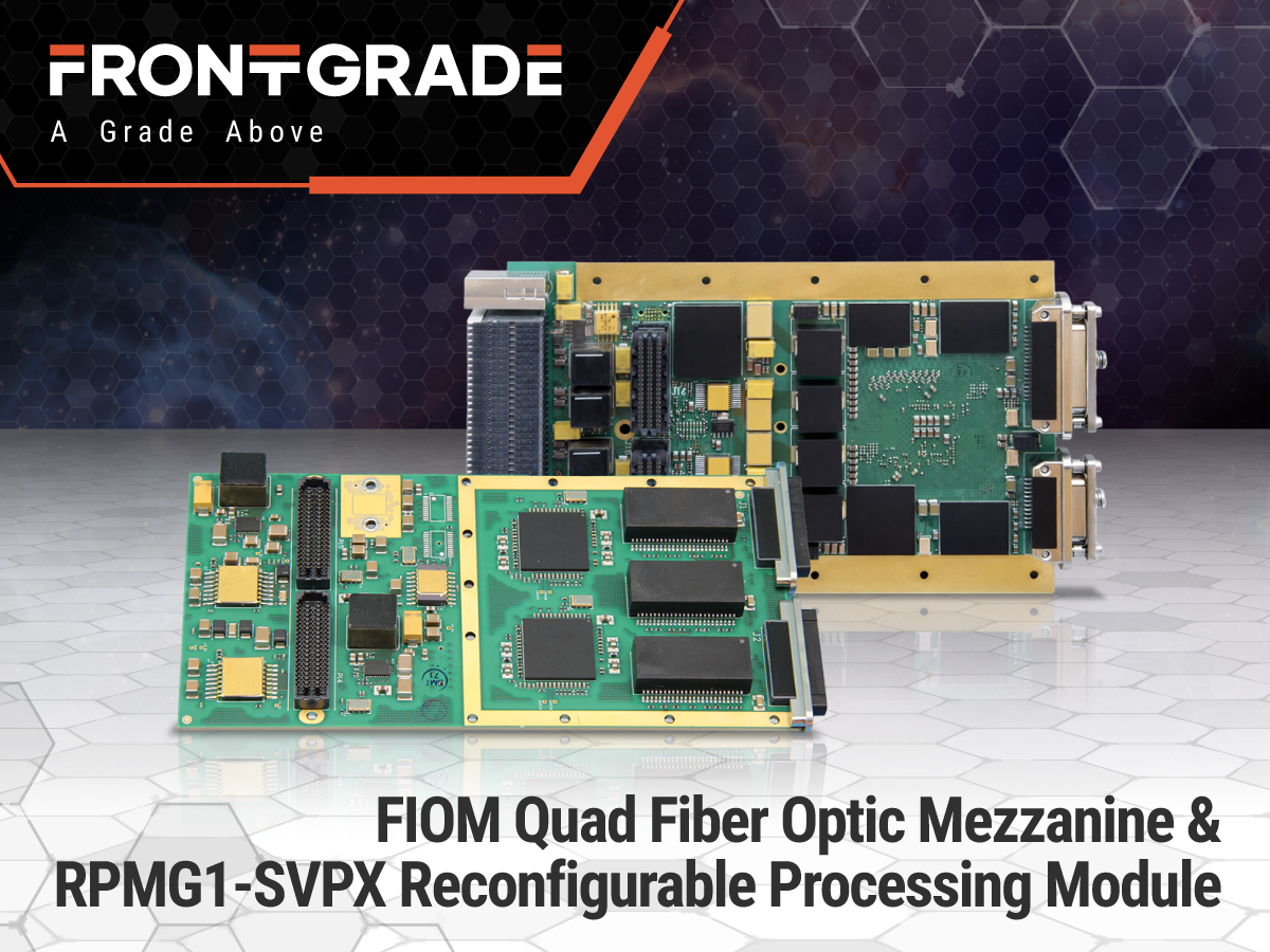 FIOM Quad Fiber Optic Mezzanine and RPMG1-SVPX Reconfigurable Processing Module